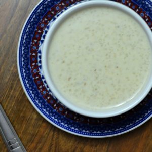 bowl of Moroccan cream of barley soup