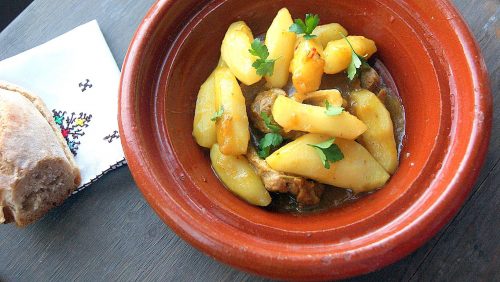 M'qualli with lamb and jerusalem artichokes.
