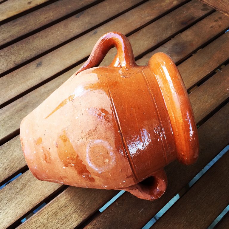 Tangia, a terracota amphora used to cook the dish holding the same name